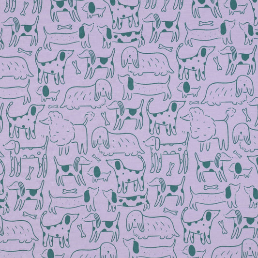 Dog Squad Cotton Jersey - Lilac