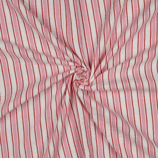 Yarn Dyed Stripe Double Gauze - Pink