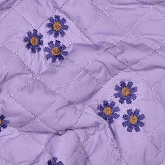 Embroidered Floral Puffer - Lilac