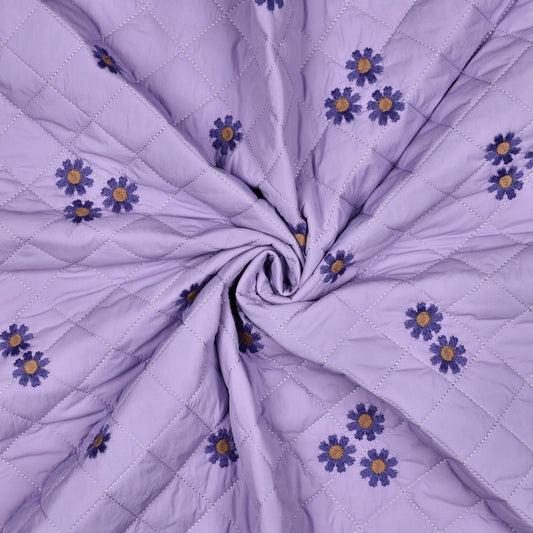 Embroidered Floral Puffer - Lilac