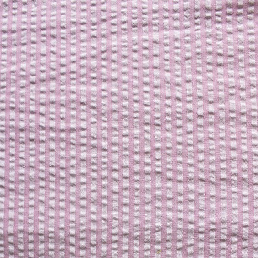 Striped Seersucker - Pink - 1.7M Remnant