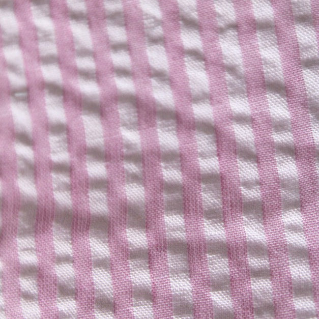 Striped Seersucker - Pink - 1.7M Remnant