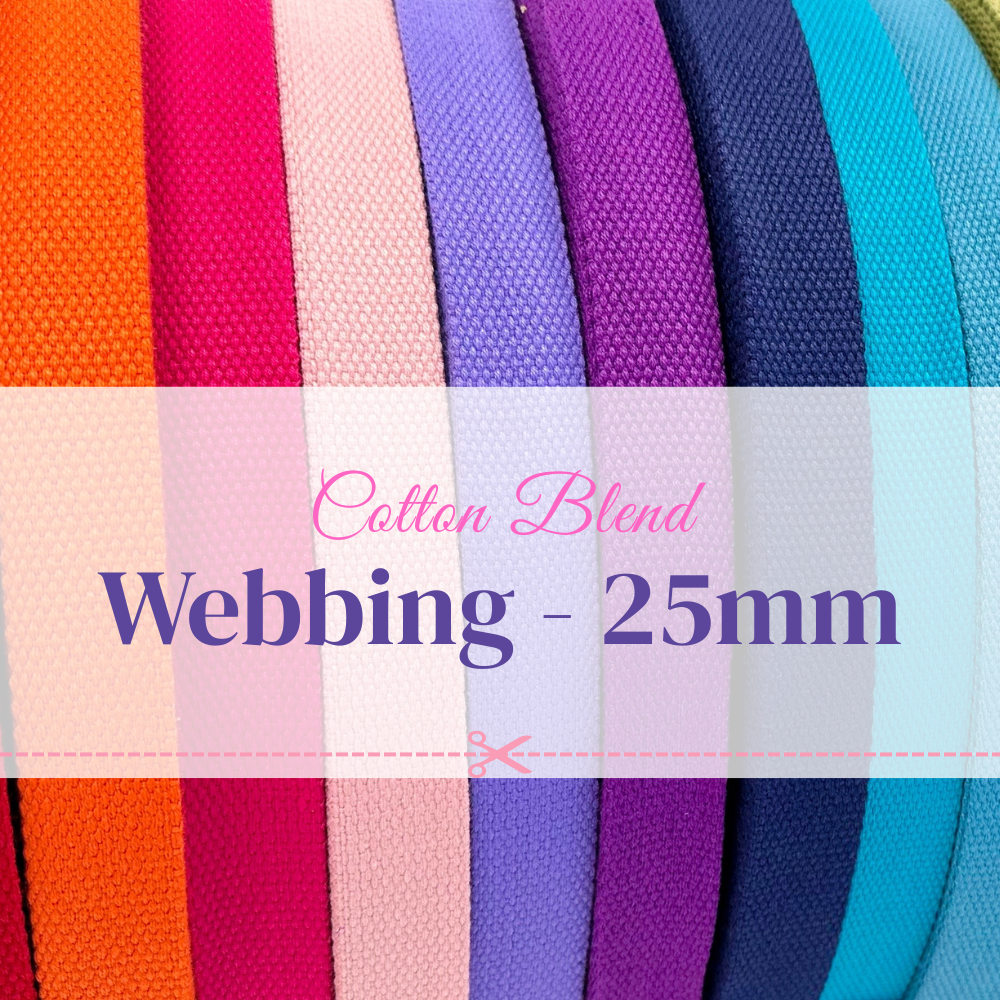 Solid Cotton Blend Webbing - 25mm