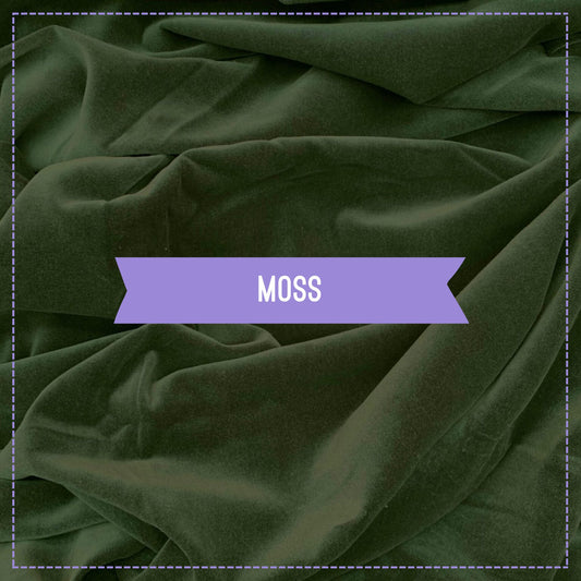 100% Cotton Velvet - Moss