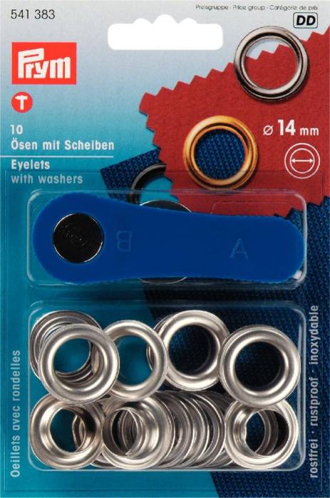 Prym Eyelets and Washers - Silver - 14 mm