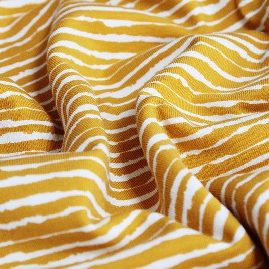 Painted Stripe Cotton Jersey - Yellow