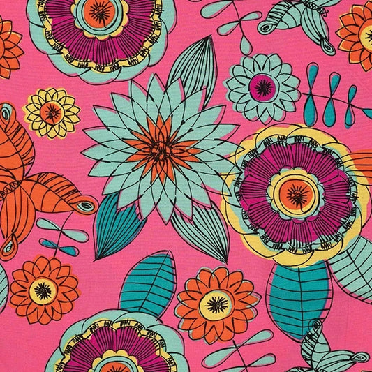 Joyful Floral Viscose - Pink