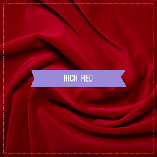 100% Cotton Velvet - Rich Red