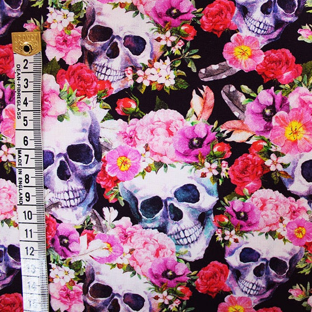 Little Johnny Floral Skulls Cotton