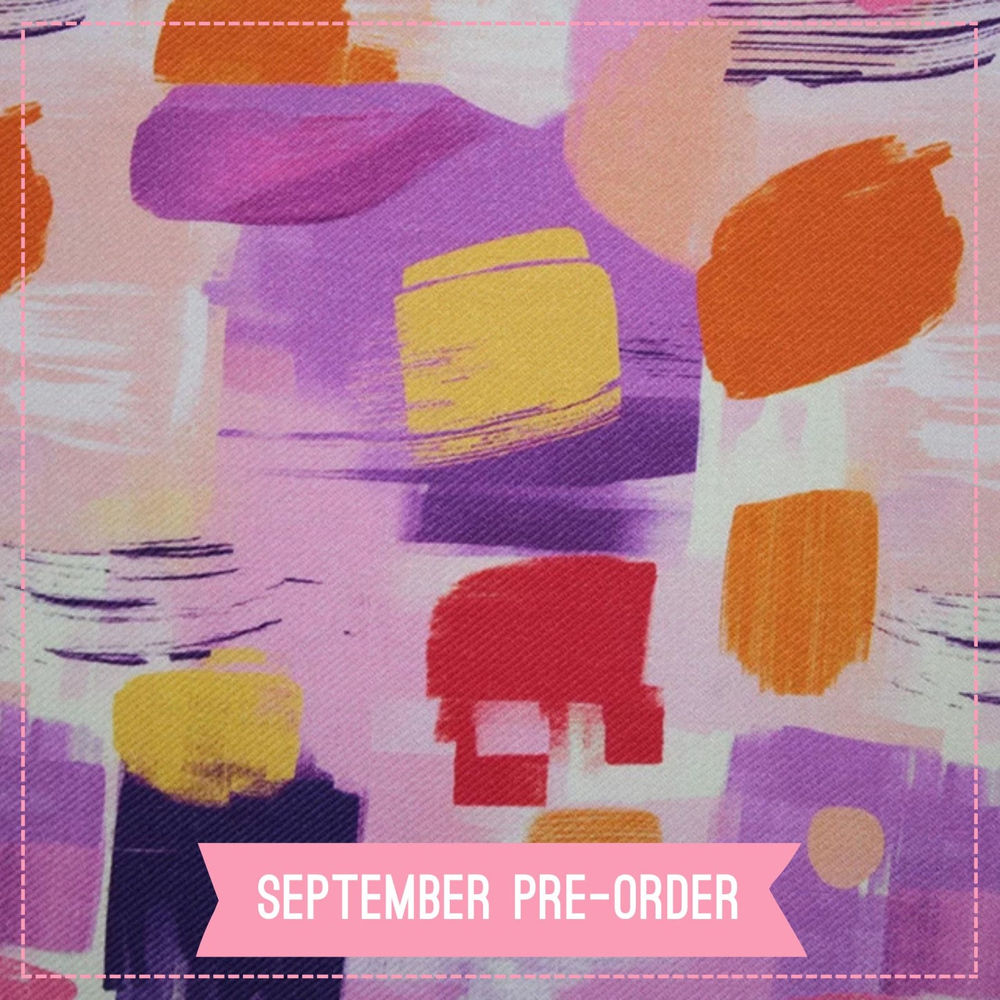 Pink Brushstrokes Cotton Viscose Twill (Pre-Order)