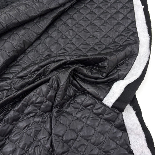 Quilted Velour Backed Puffer - Black