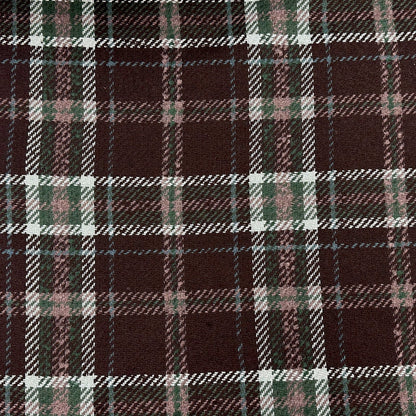 Black & Teal Check Wool Blend Coating