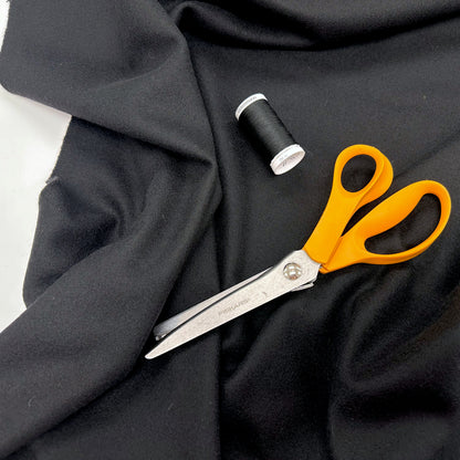 Black Wool/Poly/Cashmere Coating