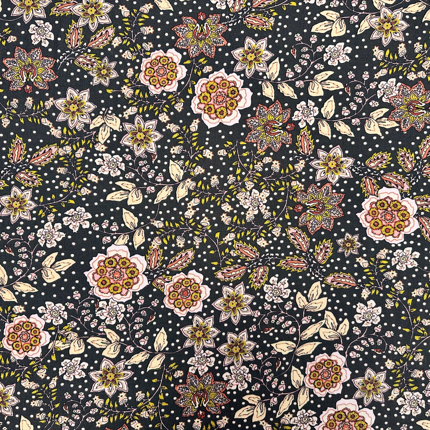 Cocoa Flowers Viscose Twill