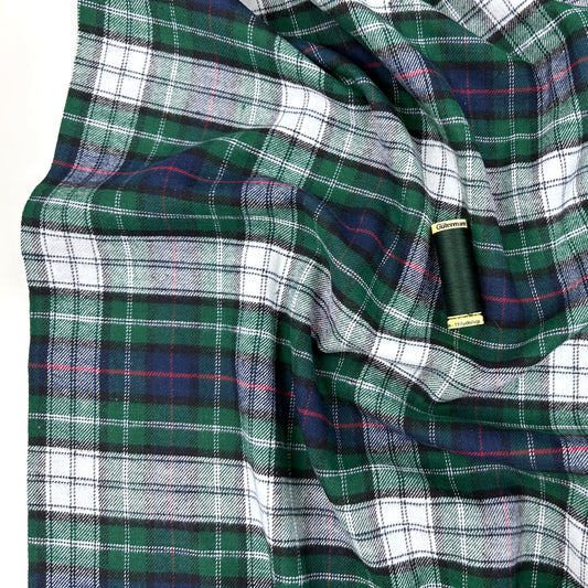 Brushed Cotton Check - Green & Navy