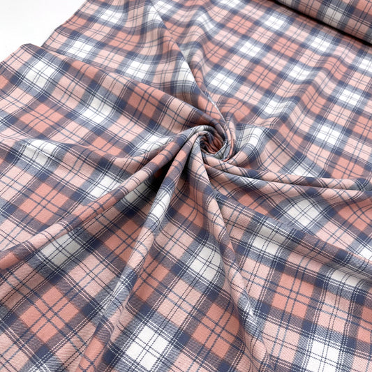 Brushed Cotton Check - Pink & Blue