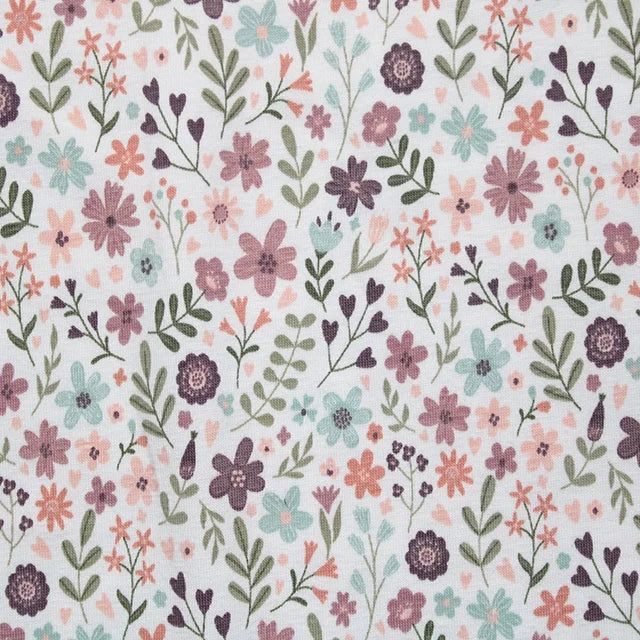 Autumn Ditsy Cotton Jersey - Mauve