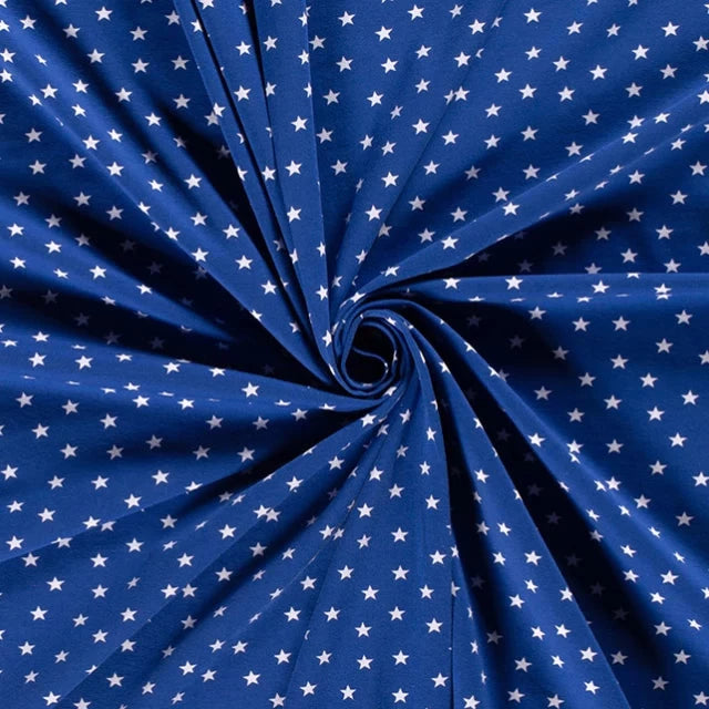 Stars Cotton Jersey - Blue