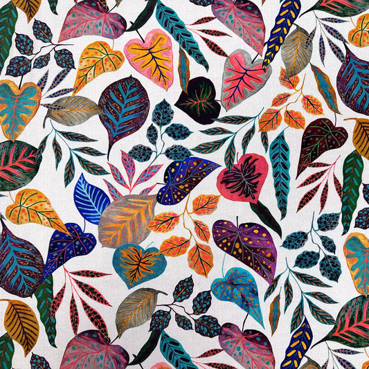 Exotic Leaves Digital Cotton Canvas