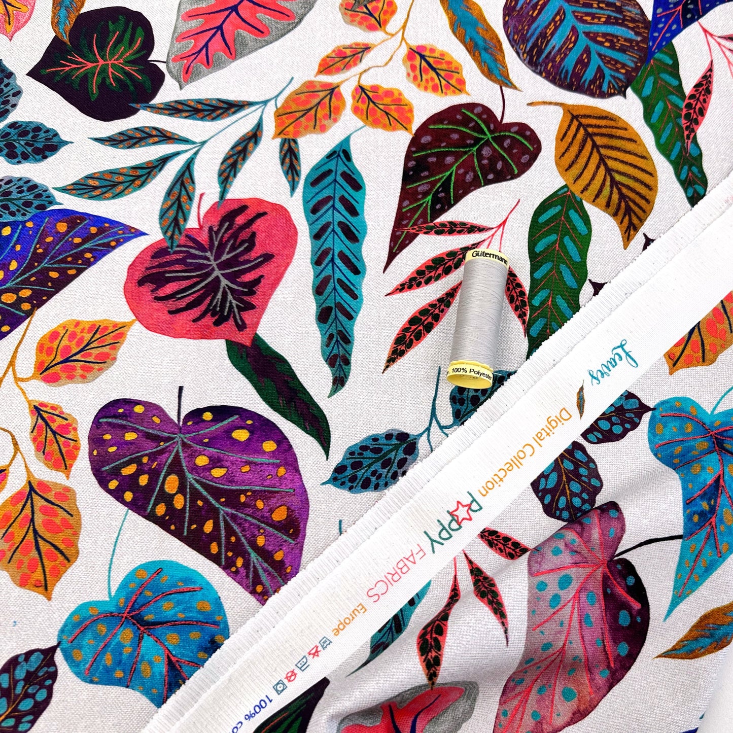Exotic Leaves Digital Cotton Canvas