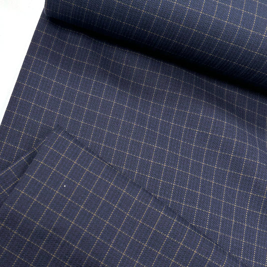Check Stretch Cotton Suiting