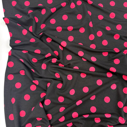 Cherry Polka Viscose Jersey