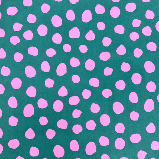 Coated Cotton - Dots & Stripes - Petrol