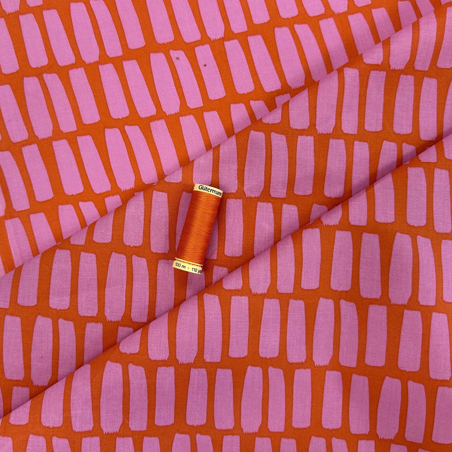 Coated Cotton - Dots & Stripes - Orange
