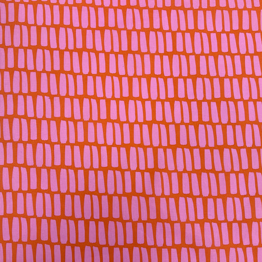 Coated Cotton - Dots & Stripes - Orange