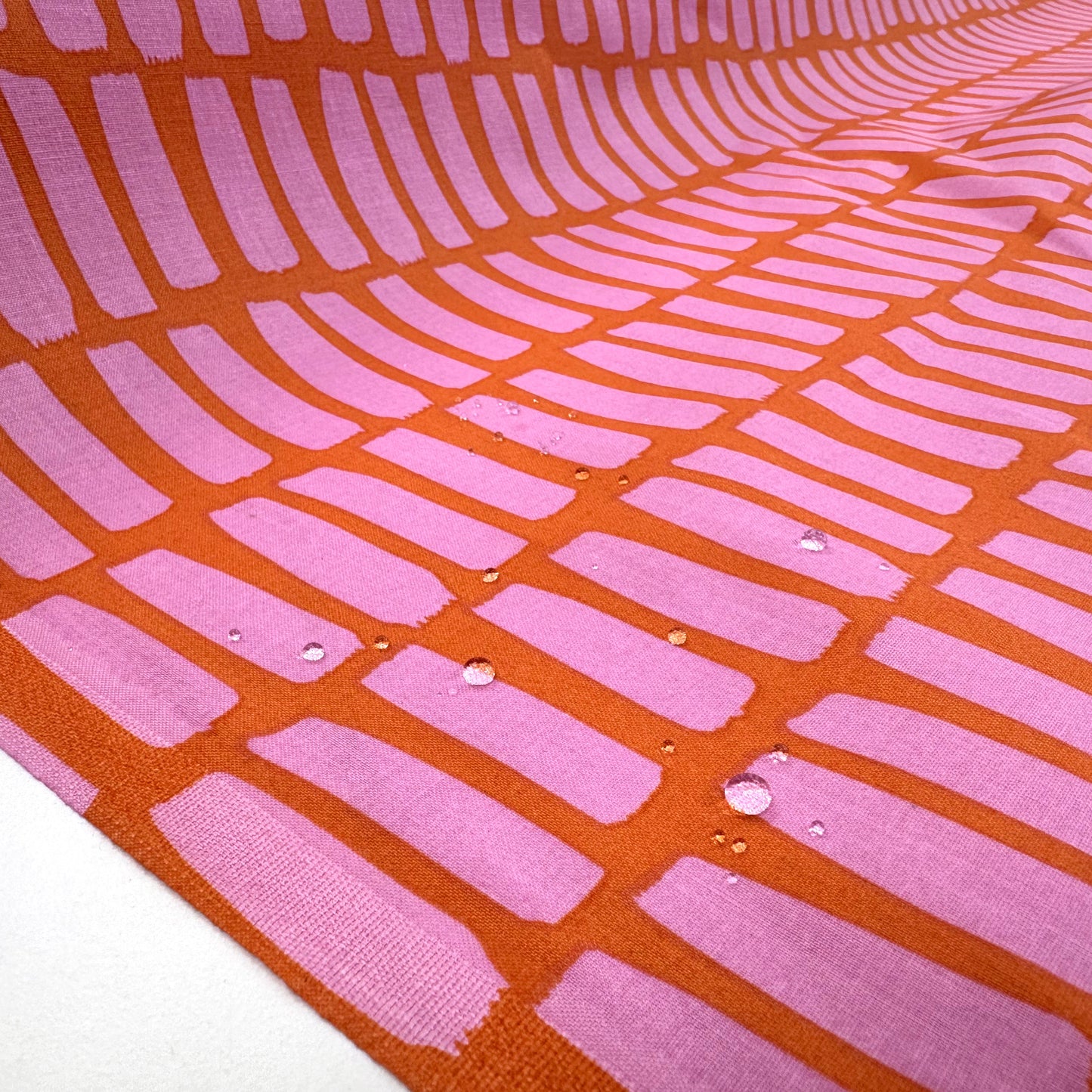 Coated Cotton - Dots & Stripes - Orange
