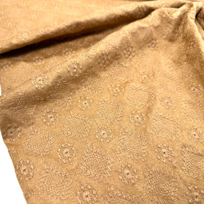 Embroidered Faux Suede Knit