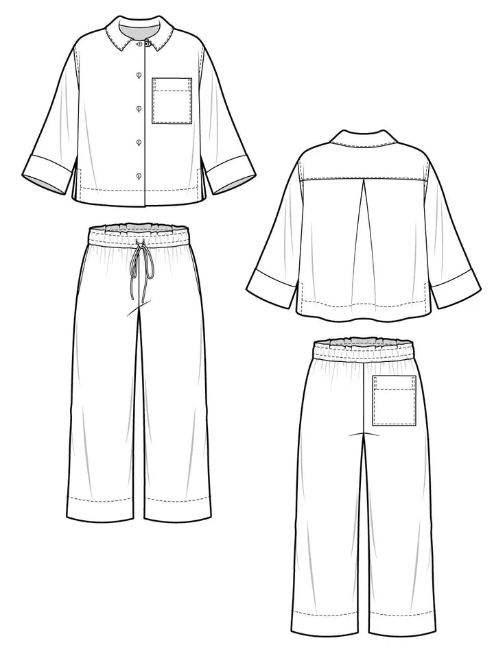 Purple Packages - Closet Core Patterns Fran Pyjamas - Ready To Sew Kit