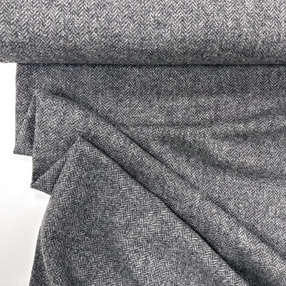 Grey Herringbone 100% Wool