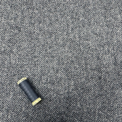 Grey Herringbone 100% Wool