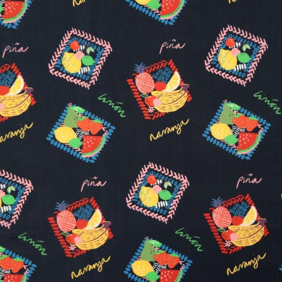 Fabric Godmother - Frutta Cotton Lawn - Navy