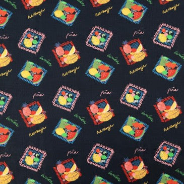 Fabric Godmother - Frutta Cotton Lawn - Navy