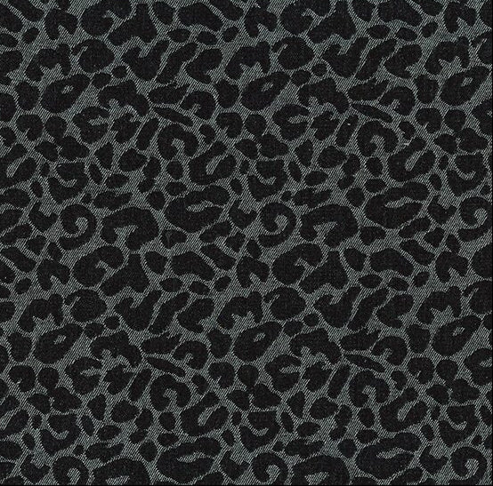 Leopard Jacquard Denim - Black