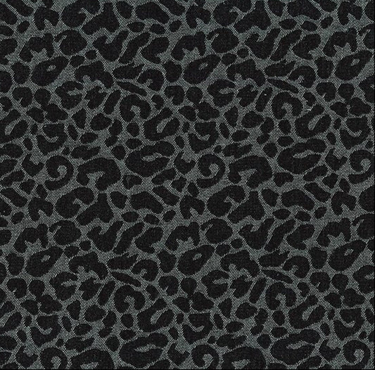 Leopard Jacquard Denim - Black