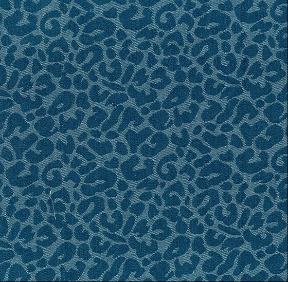 Leopard Jacquard Denim - Mid Blue