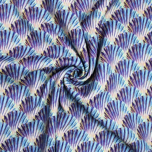 Blue Shells Linen Viscose Blend