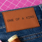 Little Rosy Cheeks - One Of A Kind - Pack of 2 Leather Jeans Labels - Whisky Tan