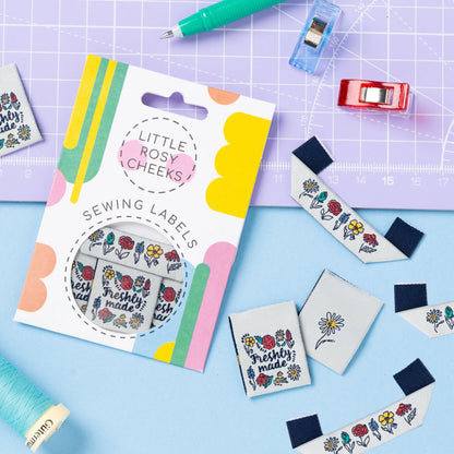 Little Rosy Cheeks - Freshly Made Blooms - Pack of 6 Sewing Labels