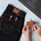 Little Rosy Cheeks - I Made These - Pack of 2 Leather Jeans Labels - Whisky Tan
