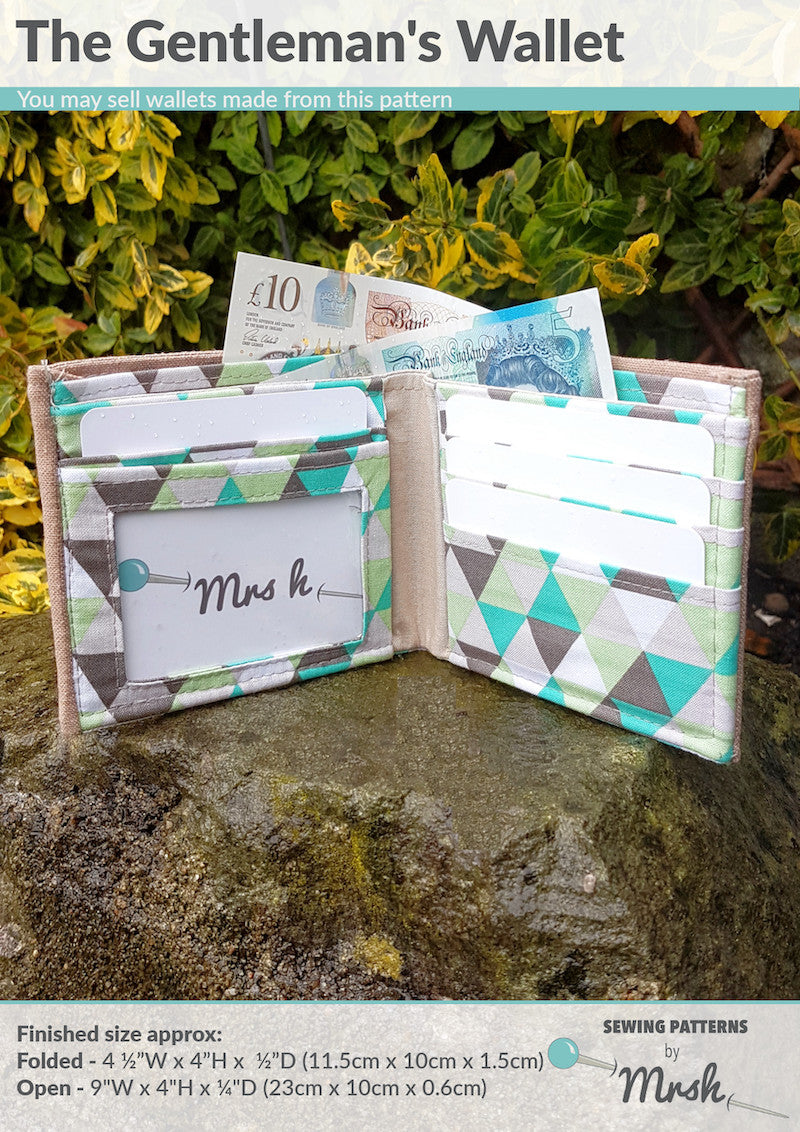Sewing Patterns by Mrs H - The Gentleman's Wallet Pattern – Jenny ...
