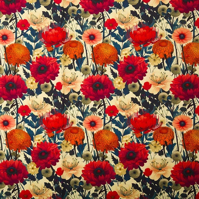 Dahlias Cotton Viscose Twill (Pre-Order)