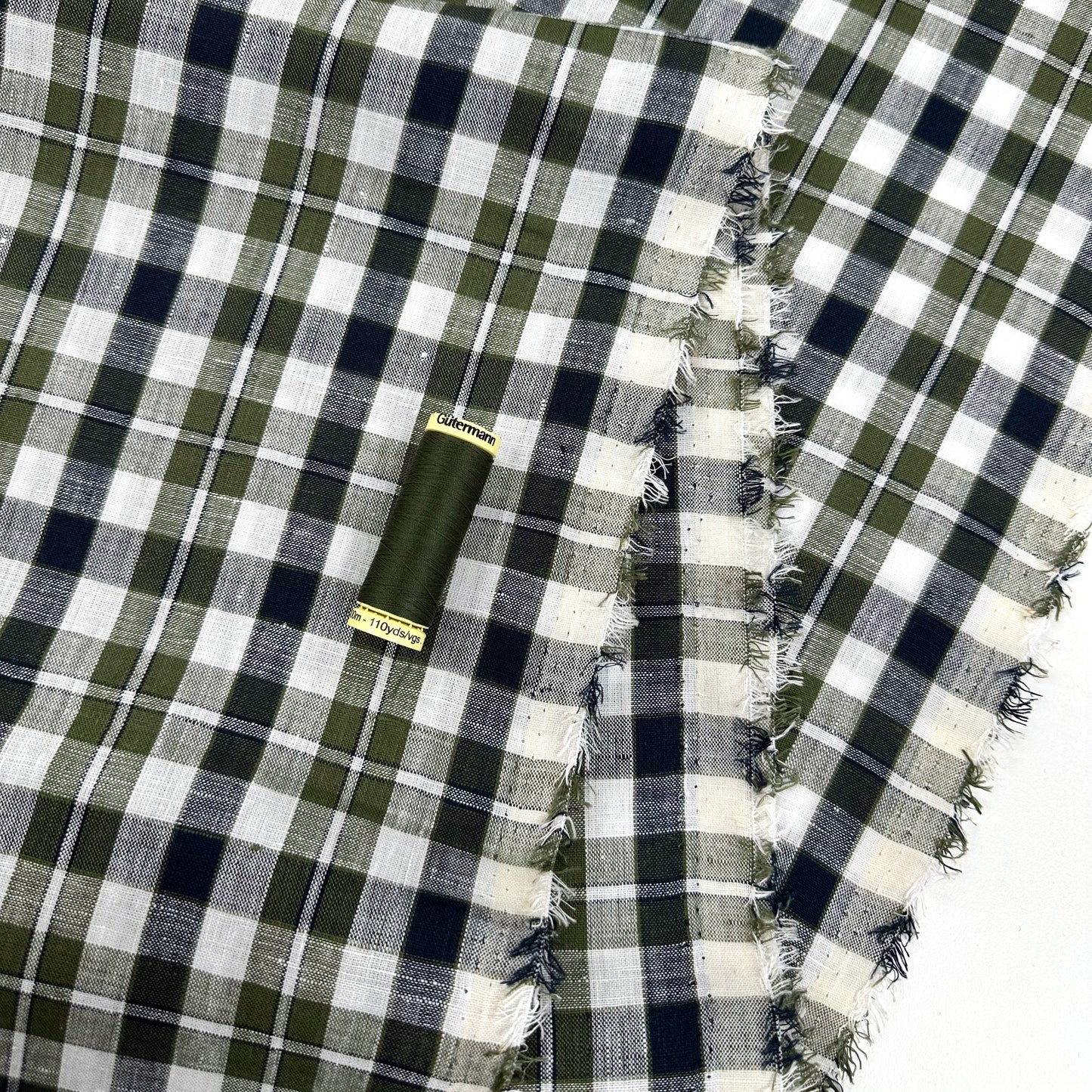 Mossy Check 100% Linen