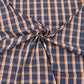 Amber Navy Cotton Check Shirting