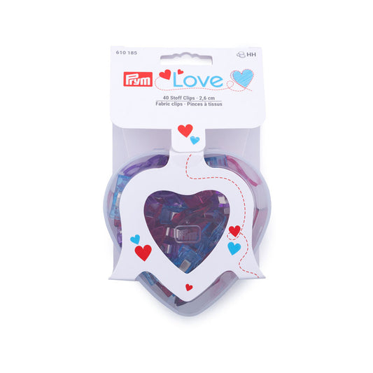 Prym Love Fabric Clips - 40 Clips Heart Box