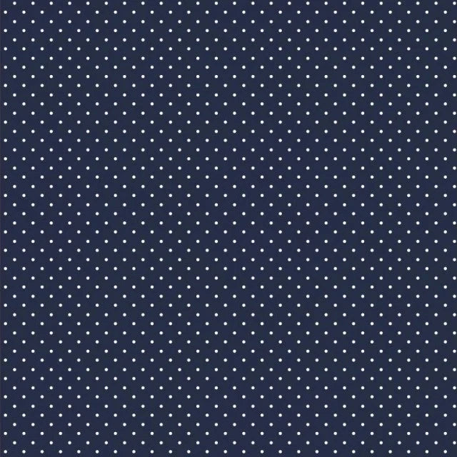 Petit Dots Cotton Poplin - Navy