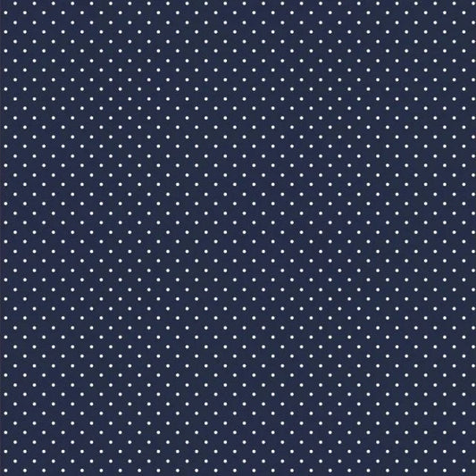 Petit Dots Cotton Poplin - Navy